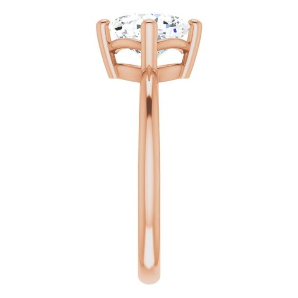 3.5Carat -9.0mm Kite-Set Cushion Moissanite Solitaire Ring - Picture 13 of 15